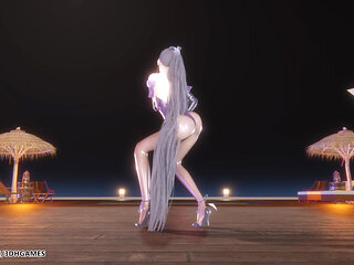 [mmd] Le Sserafim - Smart Eve Sexy Striptease Star Blade Hentai Uncensored 4K 60fps