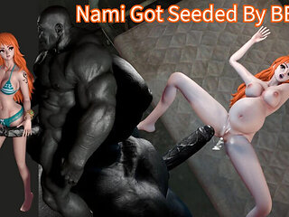 Hot Nami Gets Impregnated by a Black Monster Cock in Hardcore Hentai Scene