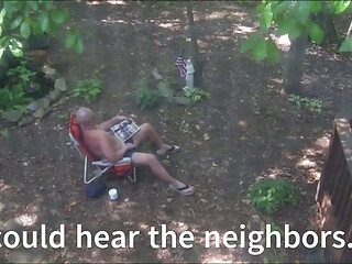 Caught Masturbating in my Back Yard.