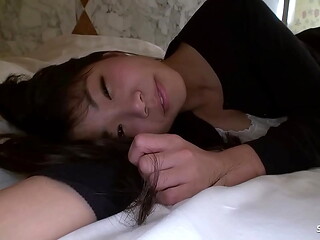 Petite Japanese Step-Sister tricked to Taboo Creampie Fuck at Overnight in one Room at Holiday Trip