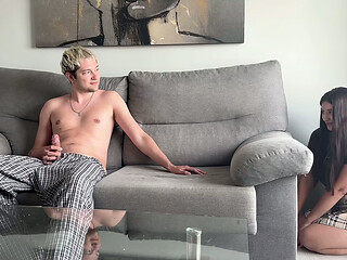 I Just Wanted to Prank My Step Brother But He Start Jerking Off on the Couch Thinking He Alone in the Room!!