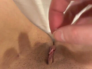 After Walk Creamy Panties - Slim Russian Girl in Black Bodysuit Shows Heavy White Discharge