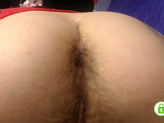 Very Hairy Asshole Fingering Close up