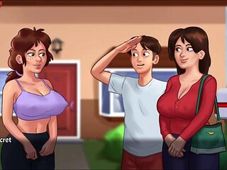 Watching a Movie With His Sexy Mature MILF Landlady Almost End With Sex - Summertime Saga 08