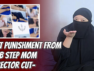 Hijab Step Stepmom Give Her Foot Punishment as Her Step Stepson Doing Bad for a Whole Month - Minokiiko