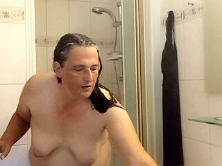 Fat BBW shows her natural body in the shower - Part 3