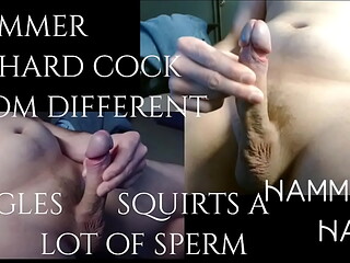 Hammer Hard Cock From Different Angles Squirts A Lot Of Sperm