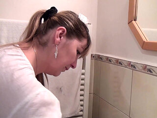 Fat Maid Caught Bathing and Fucked