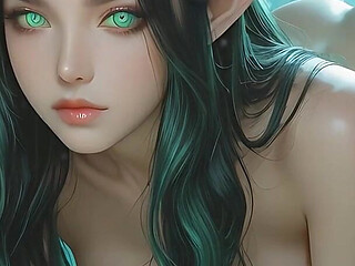South Indian Sun Elf Warrior Queen on All Fours in Cyber City