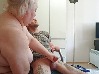 My Wife Watches as My Friend Jerks off My Dick