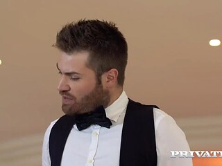 Rich and hairy European teen gets a sloppy blowjob then doggystyle fucked