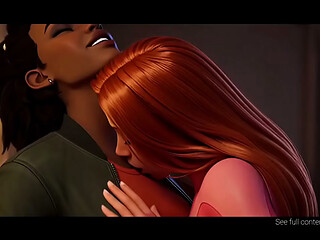 Amber Bennett x Atom Eve lesbian kissing (Invincible / AI generated)