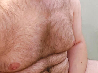 Stroking my white cock in the bathroom