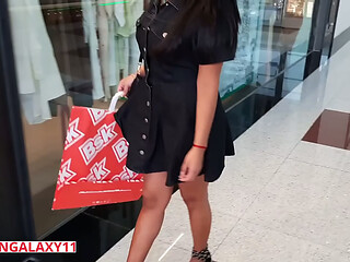 (risky public) Horny Latina doing dirty things at the mall