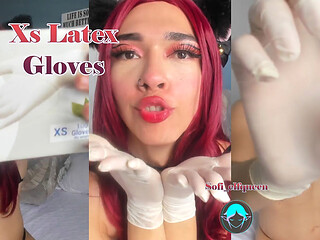 Redhead Girl Put on Latex Gloves Xs