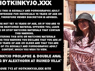 Hotkinkyjo prolapse &amp_ double anal fisting by AlexThorn at ruined villa