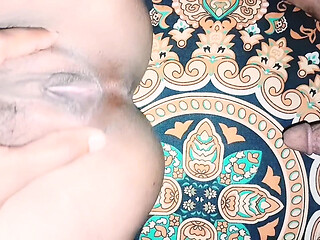 Indian GF rides big dick in doggy style
