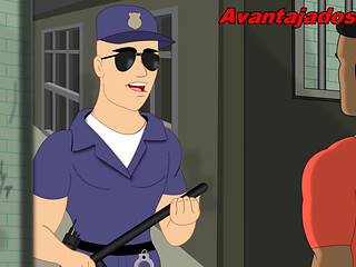 Cartoon Gay Policeman Fucking Detainee