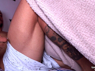 Colombian milf sucks her stepson's cock when she wakes up