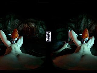 Hot 3D redhead licking a pussy while getting fucked