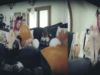 Pretty Kitty Halloween Balloons 4K