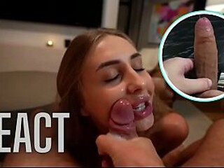Beautiful blonde amateur POV solo sucking and jerking off her big cock