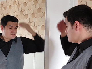 Yuri Gaucho Masturbating in Front of the Mirror
