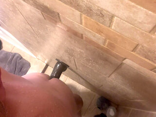 BBC dildo on shower