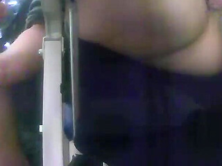 Oiled Camel Toe G-string Tease - See-through White Panties & Pussy Lips While She Strokes My Cock