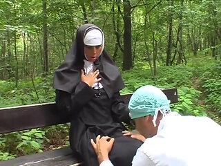 Pussy fucking pussy fingering in the forest...cum in mouth