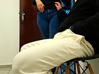 Making Out and Masturbation in Panties at the Office.
