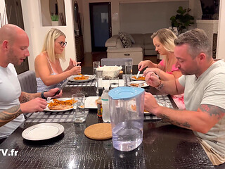 Foursome with 2 Busty Blondes