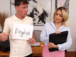 Beautiful office sex in the cowgirl pose with a blonde Mads Flores