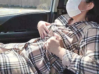 Married Woman Masturbating in the Car