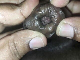 Horny Guy Desi Indian Big Cock sounding Cum, peehole play, Foreskin Play