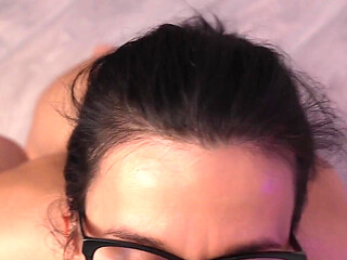 I Wear Glasses so His Cum Doesn't Get in My Eyes... I Love Sucking on That Big Cock.
