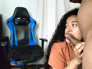 He sucks me and gets fucked on all fours, very slutty ema