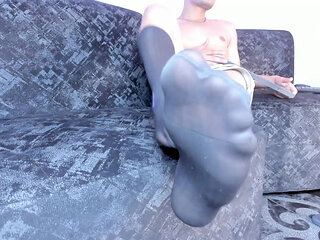 Colombian feet in their sweaty office stockings ready for you to kneel and adore them