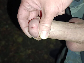 horny jerked off and moaned loudly on the main road