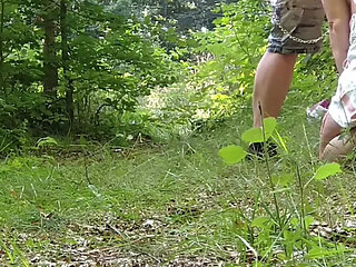 Submissive Slave Walks Like a Dog on a Leash