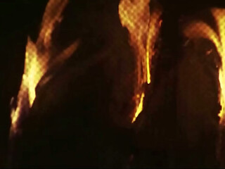 Sweetly romantic by the fireplace and indulging in sensual doggy style and puffy nipples teasing