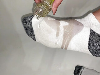 Foot Oil Massage in Ankle Socks