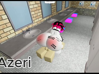 me follo a mi amiga en un ba&ntilde_o publico l Roblox #2