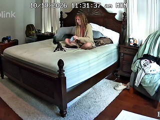 Bored MILF caught in the act, self-fucking with a BBC.
