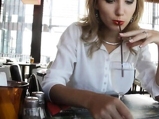 Angel The Dreamgirl gives Supreme footjob pleasure in public