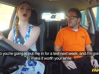 Fake Driving School - Hot Redheads Dirty Secret: Outdoor Blowjobs and Big Tits Worship