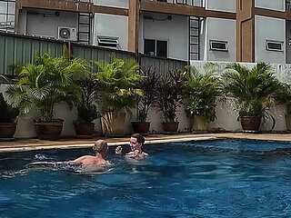 Sfw Playing About in Our Swimming Pool