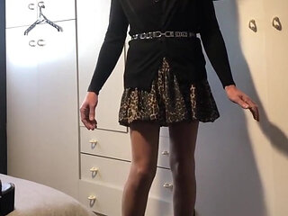 Sissy Andreina Practices Walking in Very High Heels