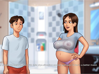 Summertime Saga - Gameplay - Roleplay - Wet Shirt Pregnant Teen and Teen's Photoshoot
