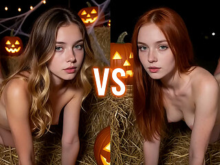 Blonde vs Redhead: Halloween fuck - AI Interactive Video